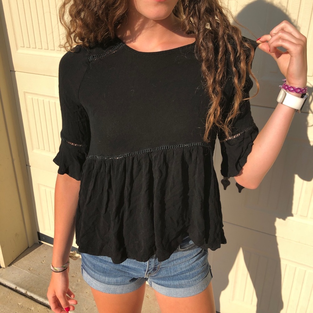 Alter’d State Black Flowy Blouse